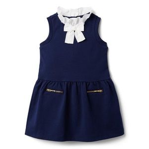 Janie and Jack BOW COLLAR PONTE DRESS